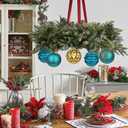 4.3" Large Christmas Balls Ornaments Set of 6, Shatterproof Plastic Ornaments for Xmas Tree Decorations, Blue and Gold Christmas Tree Bulbs Ornament for Mantel Garland Centerpieces, Xmas, Winter Decor
