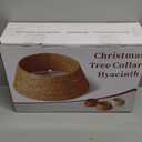 24in Hyacinth Christmas Tree Collar - Woven Rattan Basket for Christmas Tree Base Cover, Holiday Decoration for 4ft 6ft 7.5ft Artificial Trees with Cord Cut-Out(Natural)