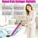 Manual Drain Unclogger, High Pressure Toilet Plunger: No-Splash, No Electricity, No Accessories, Pipe-Safe, Easy to Use, Reusable & Easy to Clean for Toilet, Sink, Bathtub, All Household Pipes