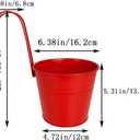 8 Colours Metal Hanging Flower Pots, 6.3" Hanging Flower Buckets on Hooks, with Drainage Hole (8 Pack, L)