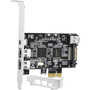 4 Ports PCIE Firewire 400 1394A Expansion Card, Texas Instruments TI TSB43AB23, Plug and Play on Windows and MAC Desktop PCs, 3X 6Pin and 1X 4Pin 1394A Ports, 400Mbps Max Speed (FS-FW400)