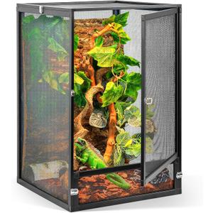33 Gallon 360 Panoramic Foldable Reptile Terrarium Kit: Crested Gecko Tank and Reptile Cage for Superior Ventilation, Easy Feeding, Sturdiness, and Simple Assembly (Black, 26"x17"x17") 33 Gallon 360 Panoramic Foldable Reptile Terrarium Kit: Crested Gecko Tank and Reptile Cage for Superior Ventilation, Easy Feeding, Sturdiness, and Simple Assembly (Black, 26"x17"x17")