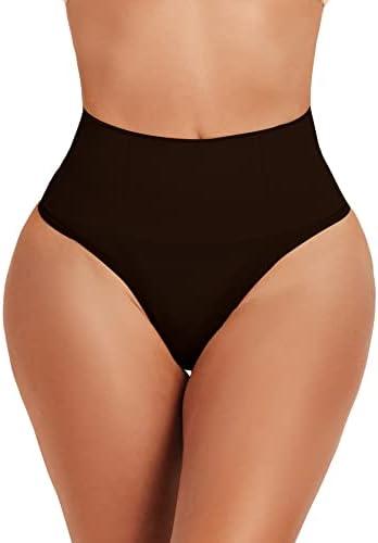 JELLYOGA Thong Shapewear for Women Tummy Control Underwear Girdle Seamless Body Shaper High Waist Shaping Panties Small