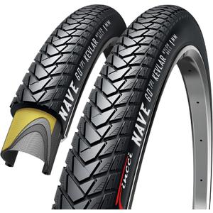 Fincci Pair 700x35c Tire 37-622 Foldable 60 TPI City Commuter Tires with Nylon Protection for Cycle Road Mountain MTB Hybrid Touring Electric Bike Bicycle - Pack of 2X 700 x 35c Tires Nave