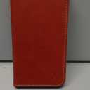 SHIELDON Wallet Case for iPhone 12 Pro 6.1", Genuine Leather Folio Case Kickstand and RFID Blocking Credit Card Slots Magnetic Closure Compatible with iPhone 12/12 Pro - Retro Red