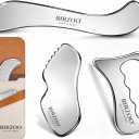 Muscle Scraper Tool Set, Stainless Steel IASTM Massage Tools | Body scraper and fascia massage set for shoulders, back, arms and legs, with rounded edges and a portable storage pouch.