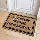 Welcome Mat with Rubber Back 30"(L) x 18"(W) Funny Doormat for Entrance Way Monogram Mats for Front Door Mat No Slip Kitchen Rugs and Mats (Just So You Know There's Like A Lots Of Boys In Here), 30x18 inches