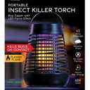 PIC Portable Bug Zapper, 600V Solar Powered Insect Trap & Fly Zapper for Outdoor Use, LED Flickering Flame, Activates Automatically in Dark, Weatherproof Outdoor Fly Trap, Kills Bugs on Contact