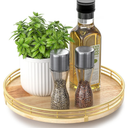 Farmhouse Oak 10" Lazy Susan Turntable Organizer for Cabinet, Round Wooden Lazy Susan Organization and Storage for Dining Table, Pantry, Kitchen, Countertop, Cupboard,Home Decor