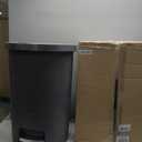 Curver Infinity 45.5 Liter / 13 Gallon Plastic Kitchen Trash Can with Foot Pedal and Locking Lid - Perfect for Household Use Indoor for Garbage Disposal or Recycling, Grey