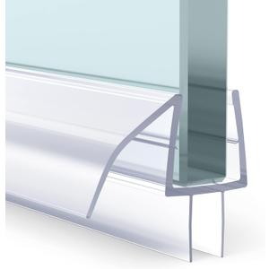 AmazerBath 3 PCS Shower Door Bottom Seal for 3/8 Inch Glass - (15.75 Inches x 3), 3 Section Segmented Shower Installation Kit Frameless Glass Door Seal Strip