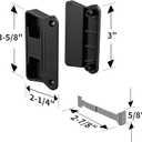 4-Pack A 201 Sliding Screen Door Handle Kit, Heavy-Duty Black Plastic Replacement Pull with Long Latch, Easy to Install Set for Patio Doors