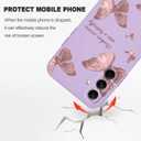 for Samsung Galaxy A54 5G Case, Floral Pattern Design Anti Fingerprint Soft Phone Cover for Samsung A54 5G, Butterfly Purple