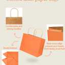 qiqee 13"x4.5"x10" Large Gift Bag with Handles Bulk 32PCS Gift Paper Bags Orange Bags Multiple Uses (Wide Large)