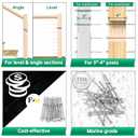 Muzata 10 Pack 1/8" Cable Railing Hardware Kit Hand Swage Threaded Stud Tensioner for 4x4 2x2 Wood Metal Post T316 Stainless Steel Deck Cable Railing System CR39
