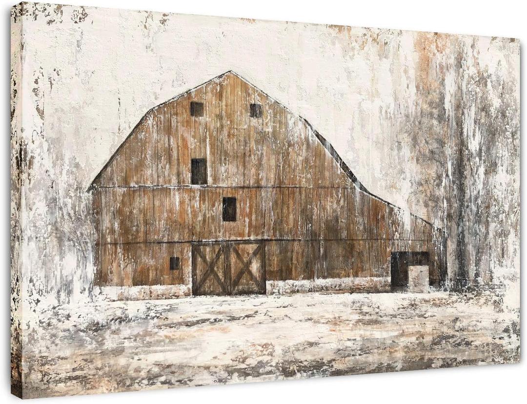 Yihui Arts Farmhouse Rustic Wall Decor Canvas Wall Art Painting Pictures for Dinning Room