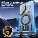 Camera Stand Case for Galaxy S24 FE, [Compatible with MagSafe][Lens Cover] 2024 Version Military Grade Protective Soft Case for Samsung Galaxy S24 FE 6.7" Men Women, Blue