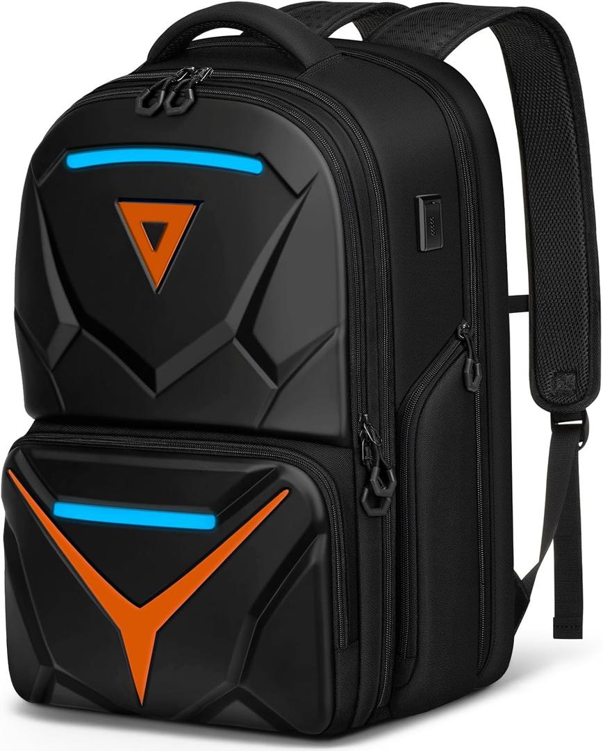 MATEIN Hard Shell Gaming Backpack for Men, Waterproof Extra Large Laptop Backpack with EVA Front Shield, 18 inch TSA Approved Gaming Laptop Bag with Controller Pockets & Cooling Pad Compartment