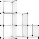 AWTATOS Closet Organizer 6 Cube Closet Storage Shelves DIY Stackable Clothes Storage Organizer Shelving for Closet Bedroom, Home, Translucent