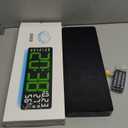 17.5 Digital Wall Clock, LED Display with Time, Date, Month, Temperature & Humidity, Remote Control DST, Alarm, Timer, 10-Level Brightness, Night Light for Home, Living Room, Bedroom & Office Dcor (Orange)