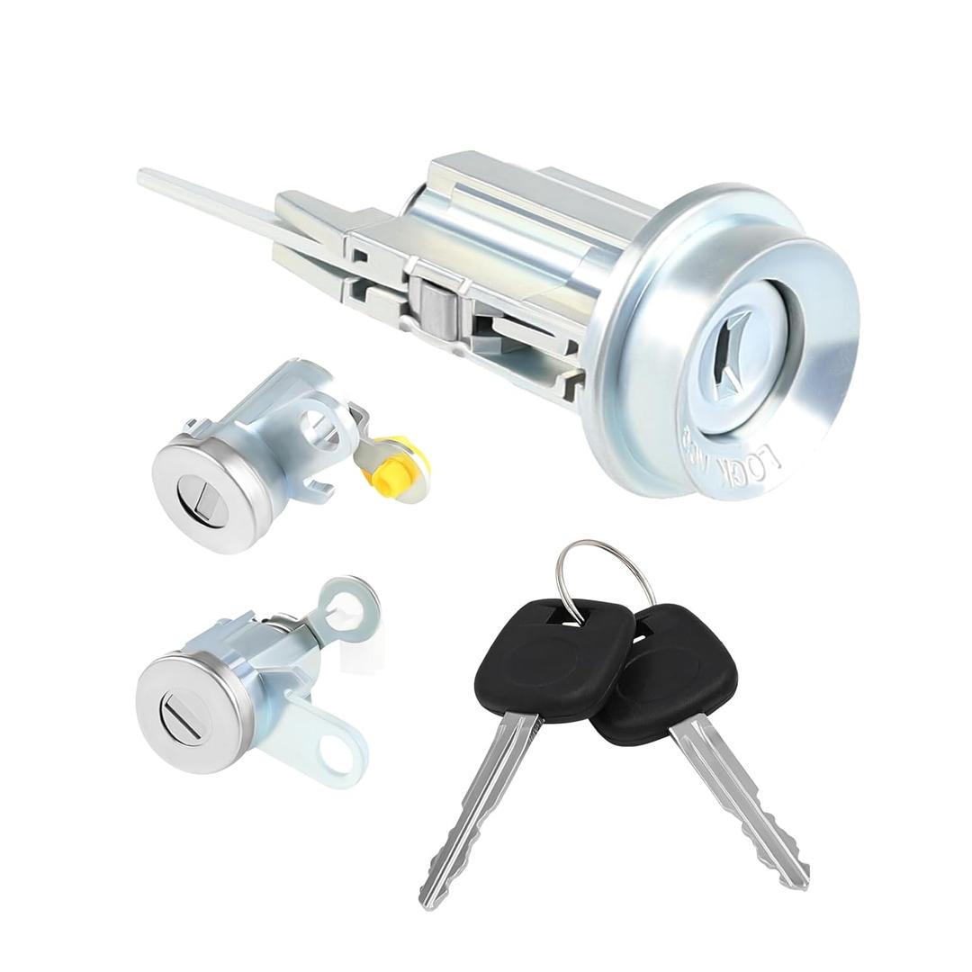 Ignition Switch with Door Lock Cylinder & Keys Compatible with 1999 2000 2001 2002 2003 2004 Toyota Tacoma Replacement for 69005-35840 69051-35070 DL108R 6905135070