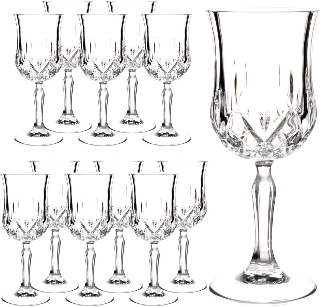 YANGNAY Wine Glass Set of 12-7 oz Wine Glasses for Red or White Wine, Ideal for Daily Use & Special Occasions, Dishwasher Safe