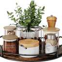 LAMU Lazy Susan Organizer, 9'' Lazy Susan Turntable for Cabinet, Table Top, Kitchen, Countertop, Bathroom, Pantry, Spice Organization, Wooden,1 Pack