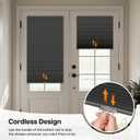 LazBlinds Cordless Cellular Shades for French Doors, No Drill French Door Blinds for Privacy, Blackout Light Blocking Honeycomb Shades for Sliding Doors Front Door Patio, 1 Pack, 28" W x 78" H, Black