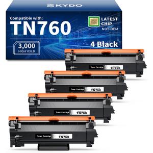 Skydo TN760 Toner Compatible for Brother TN 760 Brother Toner Cartridge TN-760 TN-730 Cartridge Work with HL-L2350DW HL-L2370DW HL-L2395DW MFC-L2710DW MFC-L2750DW DCP-L2550DW Printer 760 4 Black