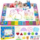 Water Doodle Mat - Kids Painting Writing Doodle Toy Board - Color Doodle Drawing Mat Bring Magic Pens Educational Toys for Age 3 4 5 6 7 8 9 10 11 12 Year Old Girls Boys Age Toddler Gift (Pink) (Unicorn)