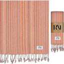 Refinery No. 1 Turkish Beach Towel, Oversized Quick Dry Lightweight, Sand Free, Pool and Swim Towel (Orange)