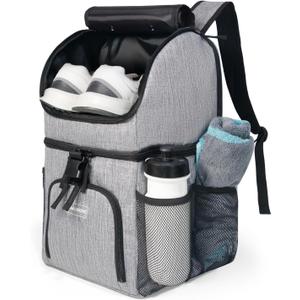 Mangrove Bowling Ball Bag, 2024 Bowling Backpack for 1 Ball, Bowling Bags with Padded Holder, Fits Bowling Shoes Up to Mens Size 14 and Accessories (Gray)