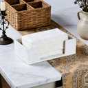 Marble White Napkin Holder for Bathroom, Countertop Paper Towel Dispenser for Kitchen, 10"L x 6"W for Multifold, C Fold, Trifold, Z Fold - Disposable Hand Towel Organizer, Guest Towels Holder