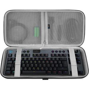 GEEKRIA TKL Keyboard Case, Hard Shell Travel Carrying Bag for 80% / 87 Keys Mechanical Gaming Keyboard, Compatible with Logitech G915 TKL, G PRO Keyboard/G PRO X (Extra Space)