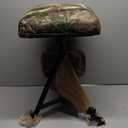 Costway Swivel Hunting Chair Tripod Blind Stool with Detachable Backrest