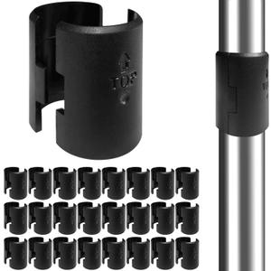 Wire Shelf Clips - 36 Pack Plastic Metal Shelf Clips, 1 Inch Wire Shelf Clips for 1" Post, Black Wire Shelving Clips- Shelving Sleeves Replacements for Wire Shelving System (18 Pairs)