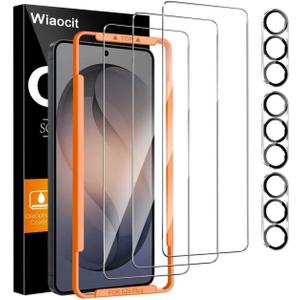 3 x Wiaocit 3 Pack Tempered Glass Screen Protector for Samsung Galaxy S26 Plus with 3 Pack Camera Lens Protector, 9H Hardness, Bubble Free, Case Friendly