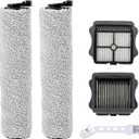 iFloor 3 Filter and Roller Brush Replacement for Tineco iFloor 3 and Floor One S3 Cordless Wet Dry Vacuum Cleaner, 2 Brush Rollers and 2 Filters
