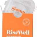 RiseWell Scrubby Tooth Floss - Natural PFAS Free Dental Floss for Teeth with Hydroxyapatite and Xylitol - Dentist-Formulated Plaque Remover for Teeth - Vegan, Natural, Expanding, Mint Waxed, 30 Yards