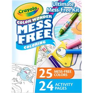 Crayola Color Wonder Mess Free Coloring Kit (50+ Pcs), Toddler Art Set, Mess Free Markers & Coloring Pages, Toddler Travel Activity, Gifts, 3+