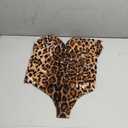 Clothink brand, Women Sexy Tummy Control One Piece Swimsuits Halter Push Up Bathing Suits, Leopard Style, XL