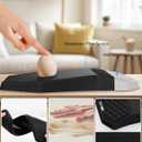 Ergonomic Mouse Pad and Keyboard Wrist Rest Support Set, Massage Design Mousepad for Carpal Tunnel Pain Relief, Memory Foam, Non-Slip PU Base for Computer Desk, Black