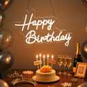 Mornajina 16.5'' x 11.8'' Happy Birthday Neon Sign for Backdrop Wall Decor, USB Powered Happy Birthday Led Sign for Backdrop Light up Sign Dimmable Neon Light for Birthday Party Decorations (White)