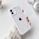 NITITOP Compatible with iPhone 11 Case Cute Clear Bowknot Pattern for Women Girl Bow Ribbon White Frame Design Shockproof Protective Girly Phone Cover - White Bow