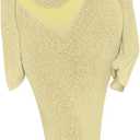 3 Piece Swimsuits for Women Sexy Halter Triangle Thong Bikini Sets with Sheer Mesh Beach Cover Up Dress Vacation Outfits (Yellow, S)