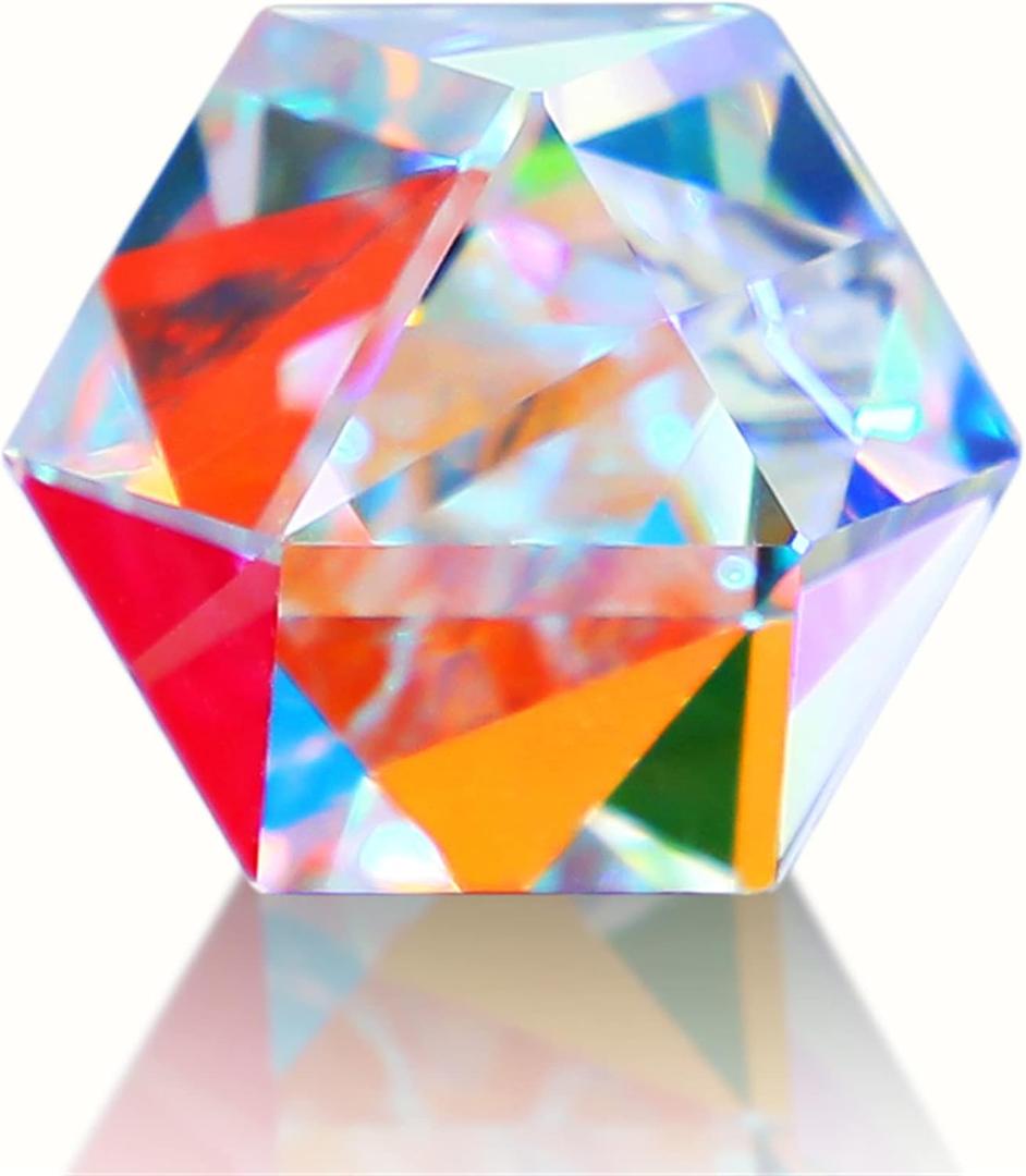 Color Crystal Faceted Optical Prism Beam Splitter Light Refracting Photography Science Glass Prisms