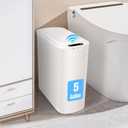 Cesun Motion Sensor Trash Can, 5 Gallon Automatic Bathroom Garbage Can with Lid, Touchless Smart Plastic Slim Wastebasket for Bathroom, Office, rv, Bedroom, Living Room, White