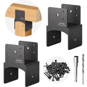 2Pack 6x6 Post Anchor Connector , Stainless Steel Post Caps Tie Bracket for 6x6 and 6x8 Wood Posts, Beam Anchor Connector, Post Base Bracket for Supporting Wood Beams (66 - 68)