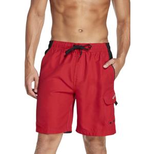 Speedo Mens Swim Trunk Knee Length Marina Sport Volley (Red, XL)
