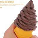 4pcs Simulated Ice Cream Cone Artificial Lifelike Fake Ice Cream Food Models Pretend Play Kitchen Food Toy for Shop Window Display Decor Party Photo Props